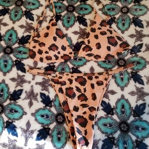 Nwot 2pc Cheetah Print Bikini size Medium